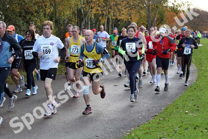 Soon after the start of  the Newcastle Town Moor Marathon